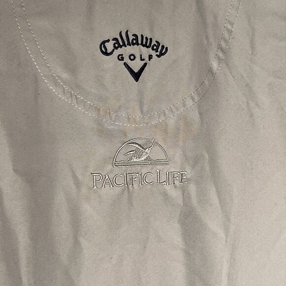 Callaway Men's Waterproof Full Zip Softshell Golf Windbreaker Jacket Beige XL - Picture 11 of 11